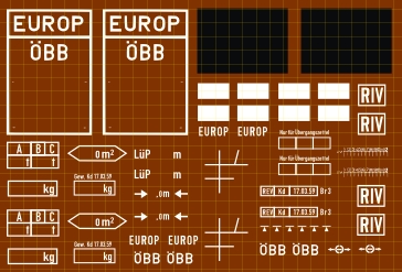 Decals Siebdruck ÖBB Güterwagen Symbole H0 1:87 – Bild 2