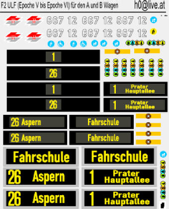 Decals ULF (Epoche V bis Epoche VI) für den A und B Wagen H0 1:87