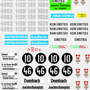 Decals Neubauwagen Schaffnerbetrieb  (Epoche  III bis EPOCHE IV) für die Wagen E , E1, C1, c1, c3 un