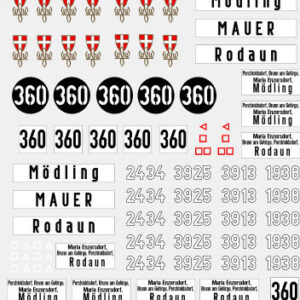 Decals Linie 360 Komplettsatz H0 1:87