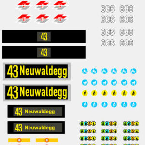 Decals ULF Linie 43 Komplettsatz für Type B H0 1:87