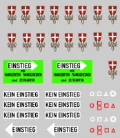 Decals Siebdruck Wappen und Piktogramme / Altbau H0 1:87