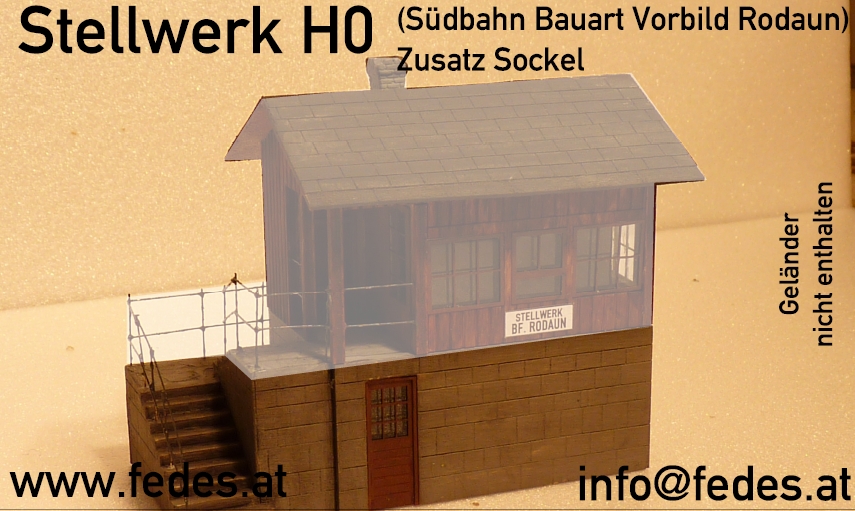 Stellwerk Zusatz Stiegenaufbau Südbahn Bauart H0 1:87