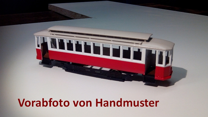 Wiener Straßenbahn Triebwagen T mit Holzverglasung "Fast Fertig" 1:87